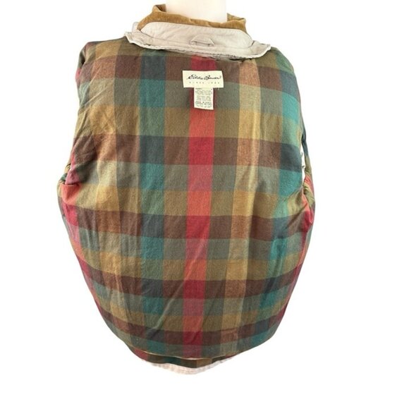 *Eddie Bauer Barn Jacket Mens L Tan Chore Coat Flannel Lined Button Cabincore - Picture 8 of 11